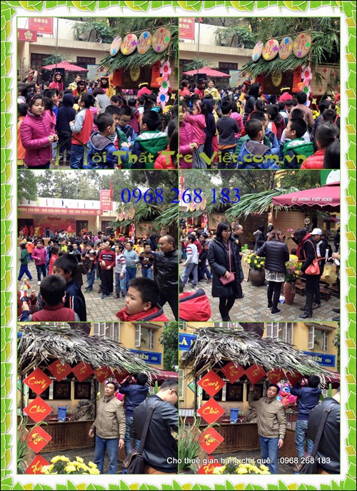 dong duc hoc sinh tham gia hoi cho xuan